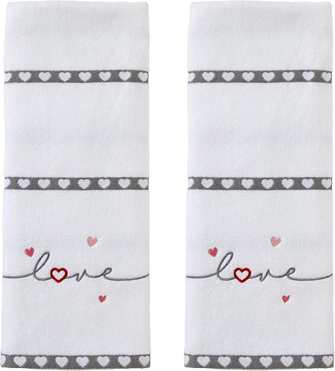 SKL Home Heart in Love Hand Towel Set, 2 Count