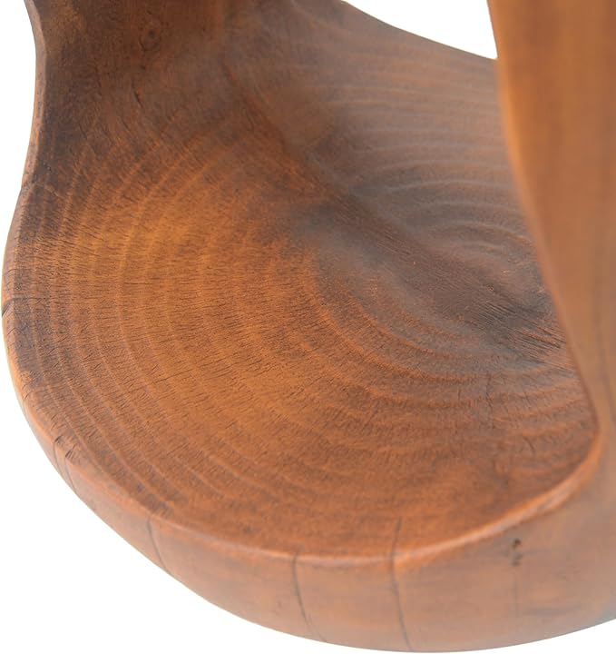 ø14.5'' Side Table End Table for Living Room, Modern Retro Farmhouse Countryside Style, Magnesium Oxide Material for Indoor & Outdoor, No Assembly, Wood Grain, Antique Brown