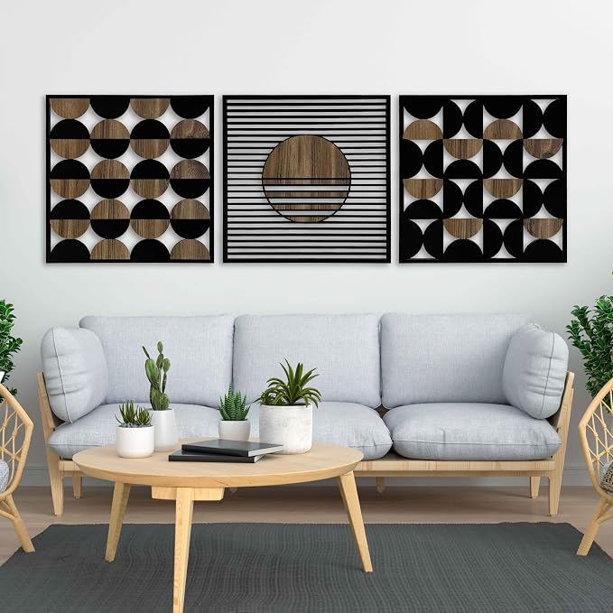 Modern Bauhaus Wood Wall Art, Abstract Boho Wooden Wall Art, Unique Mid Century Modern Geometric Design, Bauhaus Home Decoration