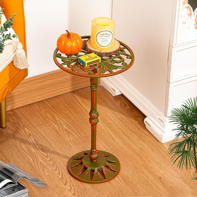 Sungmor Vintage Cast Iron Potted Plant Stand,16" Inch Tall Metal Plant Stand,Heavy Duty Ornate Indoor Outdoor Flower Pot Holder for Garden, Patio, Balcony Decor