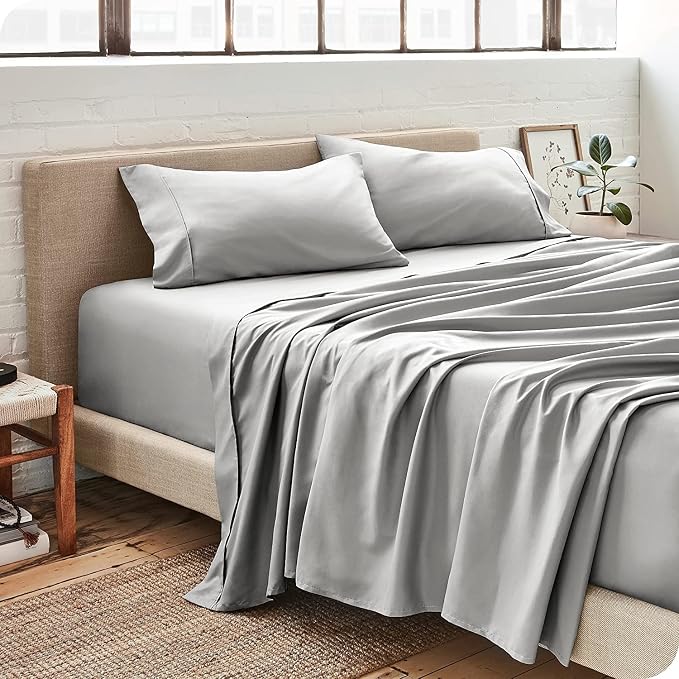 Bare Home Twin XL Sheet Set - 1800 Ultra-Soft Microfiber Twin Extra Long Bed Sheets - Double Brushed - Deep Pockets - Easy Fit - 3 Piece Set - Bedding Sheets & Pillowcases (Twin XL, Light Grey)