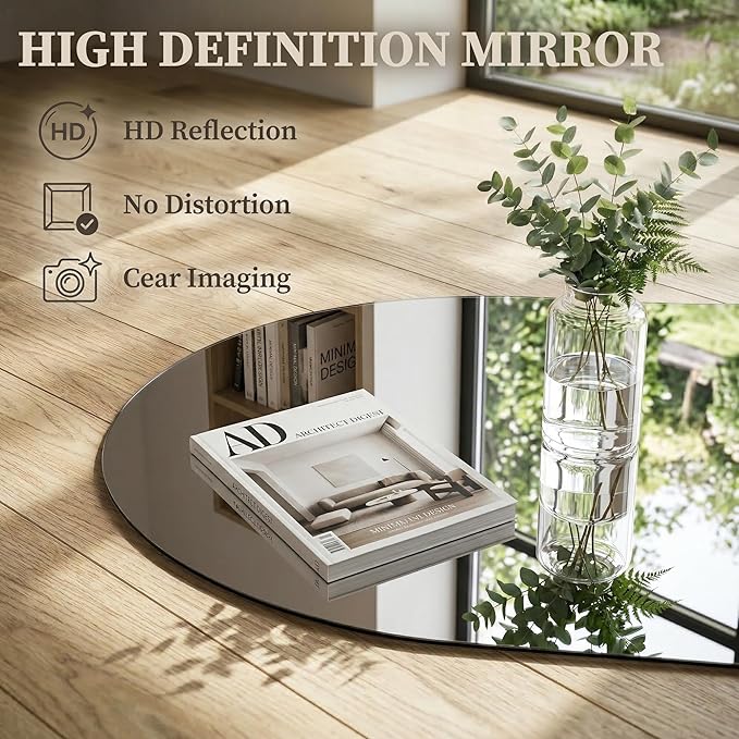 Irregular LED Bathroom Mirror with Lights, Backlit Vanity Mirror for Wall, Asymmetrical Wall Mirror, 3 Color Dimmable Anti-Fog Smart, Decorative Mirror for Bathroom, Entryway(22″ x 36″, 2 Pack)