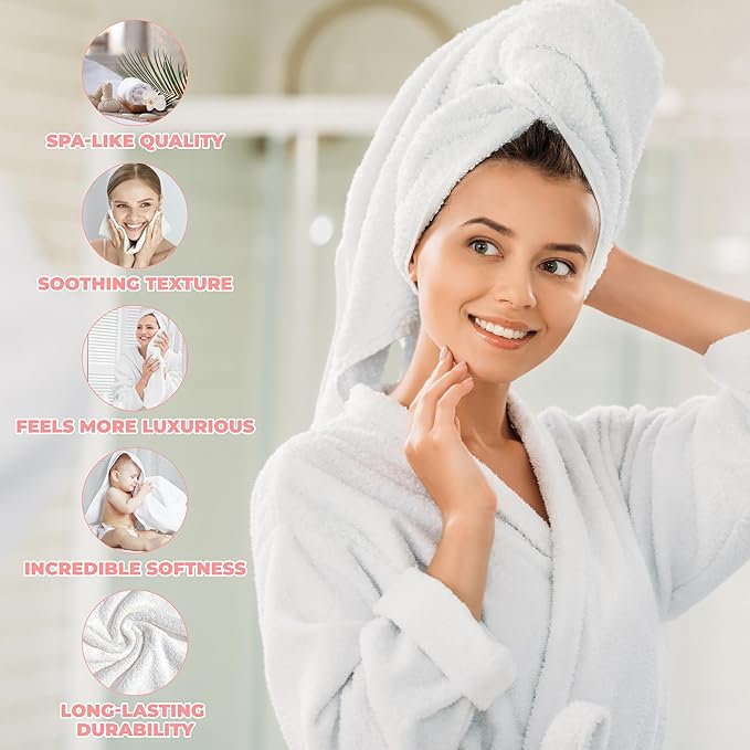 Superior Zero Twist 100% Cotton Towel Set, 3-Piece Set, Extra Soft Bath Towel, Face Towel and Hand Towel, Long-Staple Cotton Towels, Grey