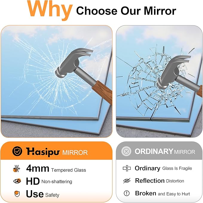 Hasipu Home Gym Workout Mirror 94" L x 39" W-1pcs Large Full Length Mounted Full Body Frameless Mirror for Workout, Yoga, Garage, Bedroom, Dance
