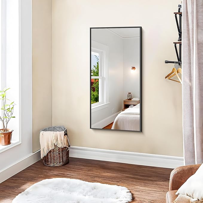 KOCUUY Black Bathroom Mirror, 20x40 Inch Rectangle Mirror for Over Sink, Modern Decorative Wall Mirror for Bedroom Living Room Bathroom, Hang Horizontal/Vertical