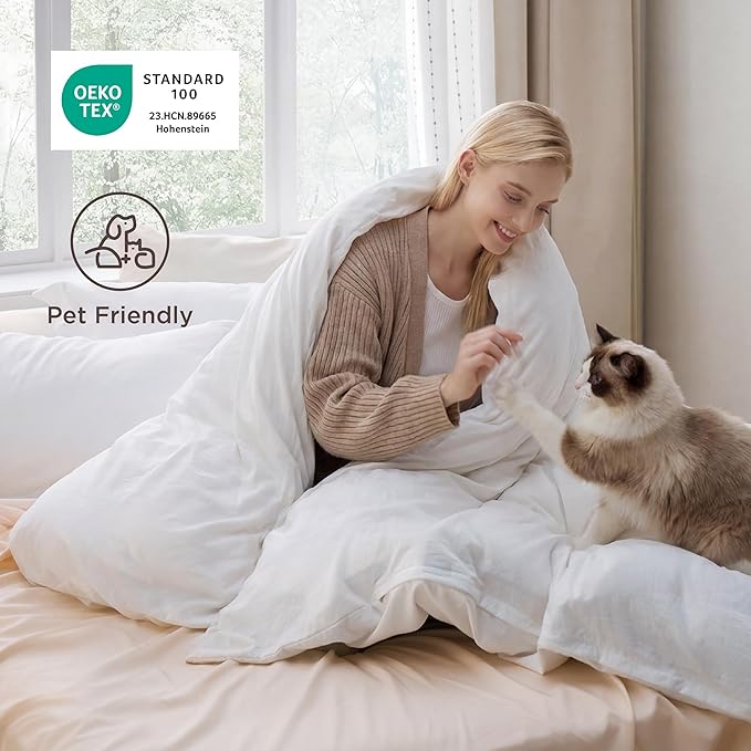 Bedsure White Super Queen Duvet Cover - 3 Pieces Prewashed Cotton-Like Extra Soft Bedding Set, Includes 1 Duvet Cover 98x90 Inches with Zipper Closure & 2 Pillow Shams, Comforter Not Included