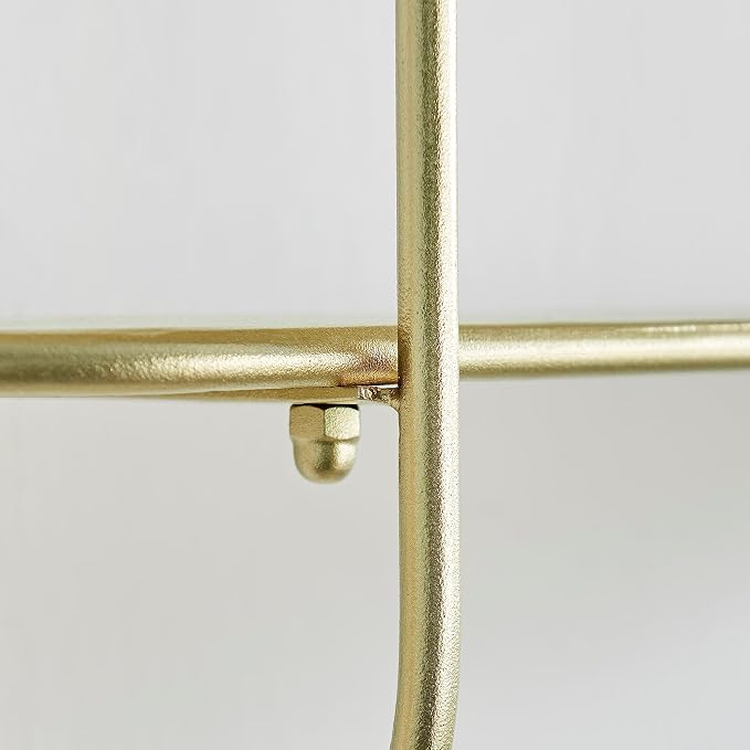 Danya B. Two-Tier Warm Gold Metal Hanging Bracket Wall Mounted Shelf