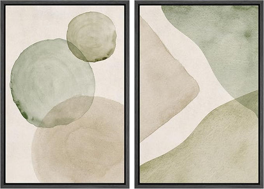 MUDECOR Framed Canvas Print Wall Art Dynamic White Brushstroke Abstract Illustrations Modern Art Decorative Bohemian Colorful Chic for Living Room, Bedroom, Office - 24"x36"x2 Black