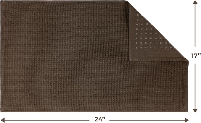 Cotton Paradise 100% Cotton Turkish Bathmat Rug, Soft Absorbent Quick Dry Non Slip, 17x24 Bathmat Rug, Chocolate Brown