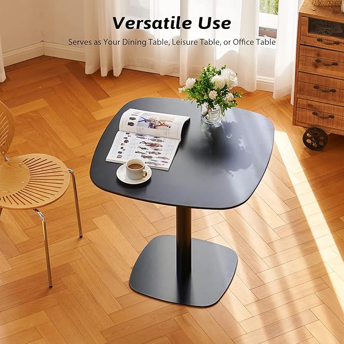 VONLUCE 32" Tulip Table,Kitchen Dining Table for 2 to 4 Person,Modern Dining Table with MDF Table Top & Pedestal Base for Dining Room, Living Room Black