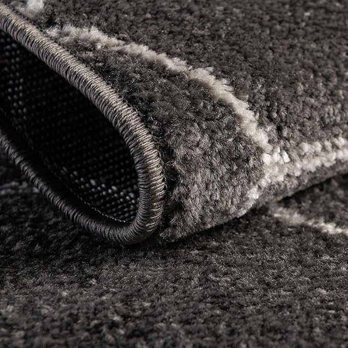 Unique Loom Trellis Frieze Collection Area Rug - Geometric (3' Round, Dark Gray/ Ivory)