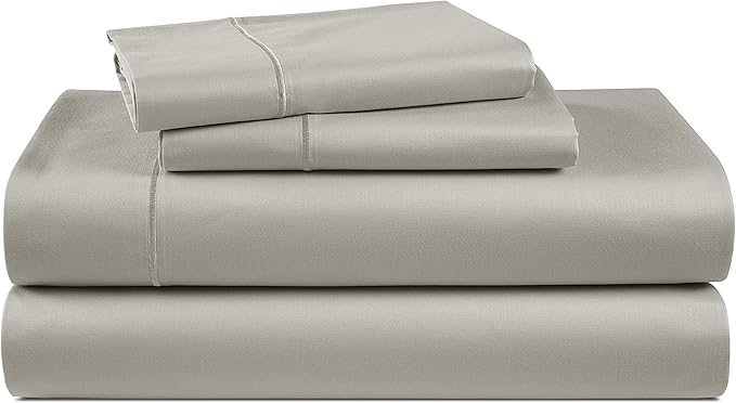 LANE LINEN 100% Egyptian Cotton Bed Sheets sábanas California King, Soft & Comfy Luxury Hotel Like Thick Bedding Sheets & Pillowcase Set, Machine Wash 15" Deep Pocket Sheet Set - Silver