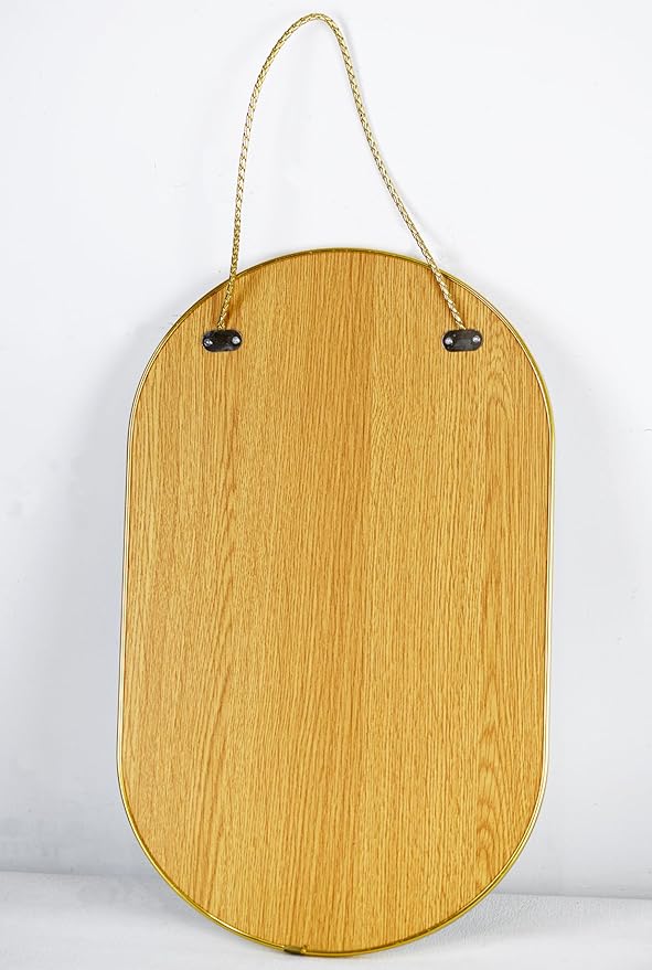 Oval Wall Mirror, Gold, Oval Shape, for Bathrooms and More (16x9.2 inch)