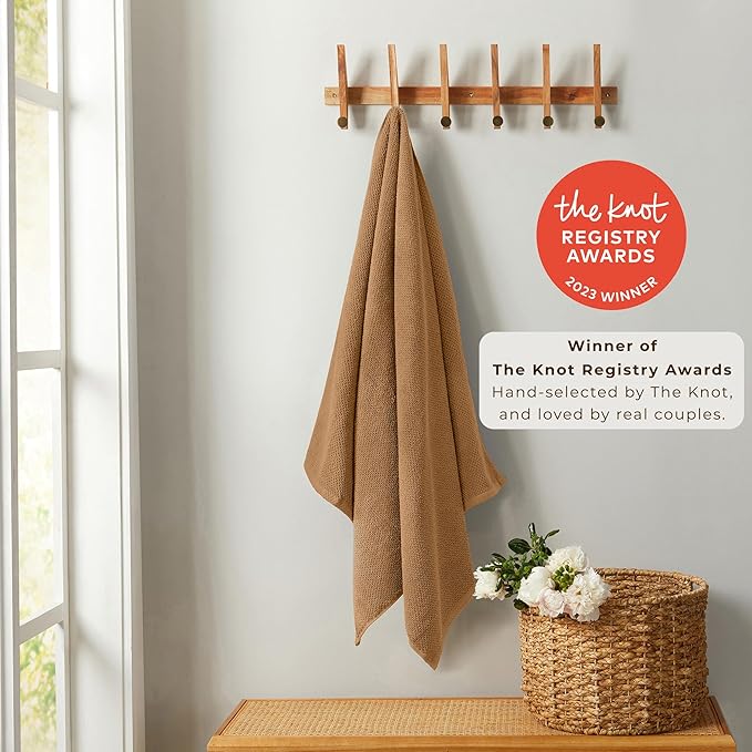 Great Bay Home 100% Cotton Oversized 2 Pack 68x35 Extra Large Towel Set - Absorbent, Quick-Drying, Durable Oversized Bath Sheets for Bathroom Décor (Mocha)