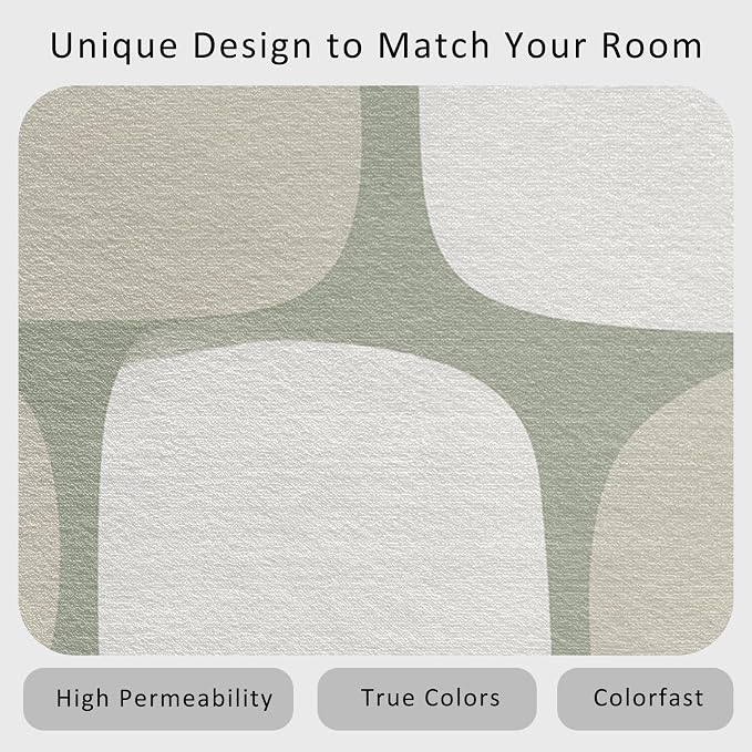 Mid Century Modern Rug 4x6 70s Retro Boho Geometric Pattern Area Rugs for Living Room, Bedroom, Mid Century Modern Home Decor Accessories Indoor Carpet, Non Slip & Machine Washable, GD0726