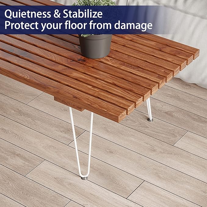 SMARTSTANDARD 14 Inch Heavy Duty Hairpin Furniture Legs, Metal Home DIY Projects for Nightstand, Coffee Table, Desk, etc with Rubber Floor Protectors White 4PCS