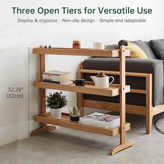 YESWOOD 3 Tier Plant Stand Indoor, Solid Wood plant holders for Living Room Balcony Garden Patio (Natural )