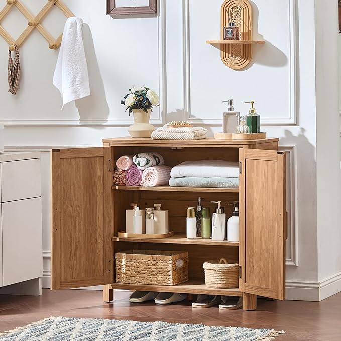 Sideboard Buffet Cabinet with Storage, 31.5" Arc-Shaped Credenza with 2 Doors & Adjustable Shelves, Mid Century Modern Coffee Bar Cabinet for Kitchen, Living Room, Entryway, Darkwood