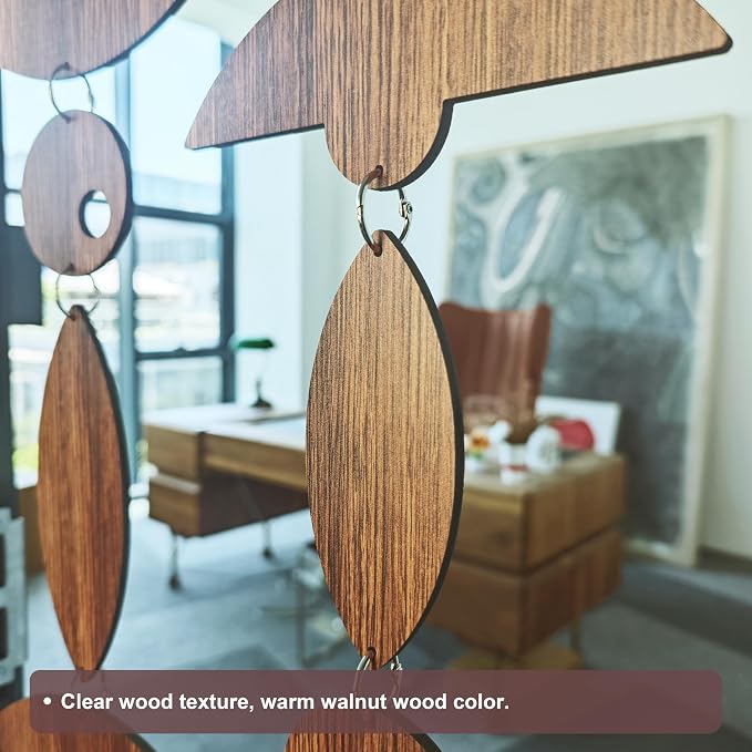 25PCS Retro Mid Century Modern Wall Art MCM Decor for Living Room Bedroom Kitchen Study, Walnut Wood Texture 16.5"x51.3"