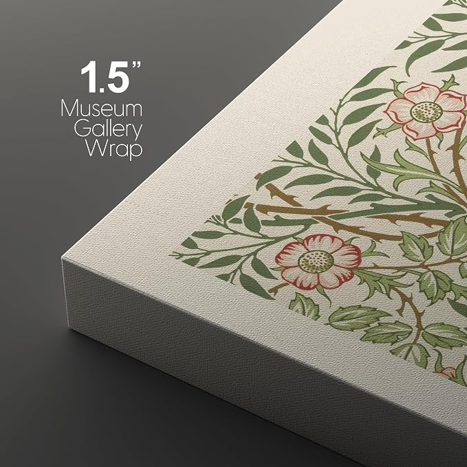 wall26 Canvas Print Wall Art Set William Morris Flower Pattern Tapestries Nature Floral Illustrations Fine Art Decorative Botanical Rustic for Living Room, Bedroom, Office - 24"x36" x 3 Panels