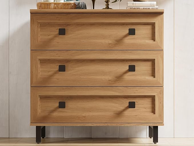 Modern Dresser for Bedroom with 9 Drawers, 3 in 1 Wooden Chest of Drawers with Organizer Storage for Bed Room,Livingroom Hallway Oak
