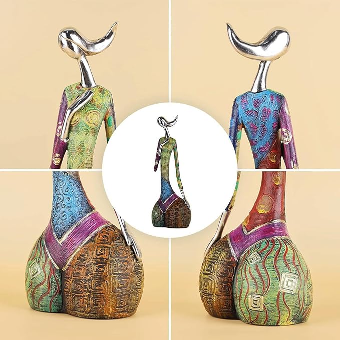 SHENGTIAN Yoga Statues Figurines for Home, Colorful Abstract Women Figurines, Minimalist Abstract Art Woman Statues, Modern Living Room Room Porch Centerpieces Bookcase Entryways Desktop Decor Crafts