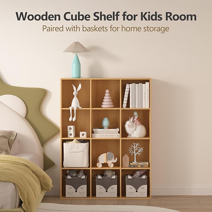 5 Cube Storage Organizer Bookshelf, Closed Back Display Bookcase, Reversible Bookcase, Cubes Closet Organizer for Home, Living Room, Kids Room, Office, Bedroom, Study, Hallway