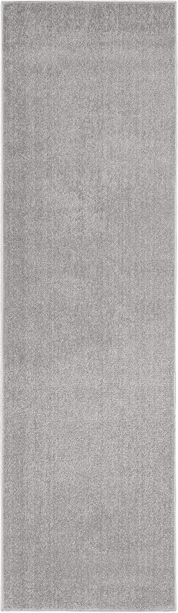 Nourison Home Nourison Essentials Silver Grey 2'2" x 7'6" Area Rug - Easy Clean, Non Shedding, Bed Room, Living Room, Dining Room, Kitchen (8' Runner)