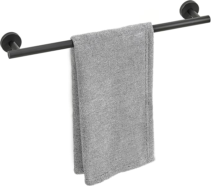 Matte Black Towel Bar, 18 Inch Towel Racks for Bathroom Wall Mounted, Thicken SUS304 Stainless Steel Heavy Duty Hand Towel Holder Organizer, Bathroom Accessories, Total Length 20.5 Inch