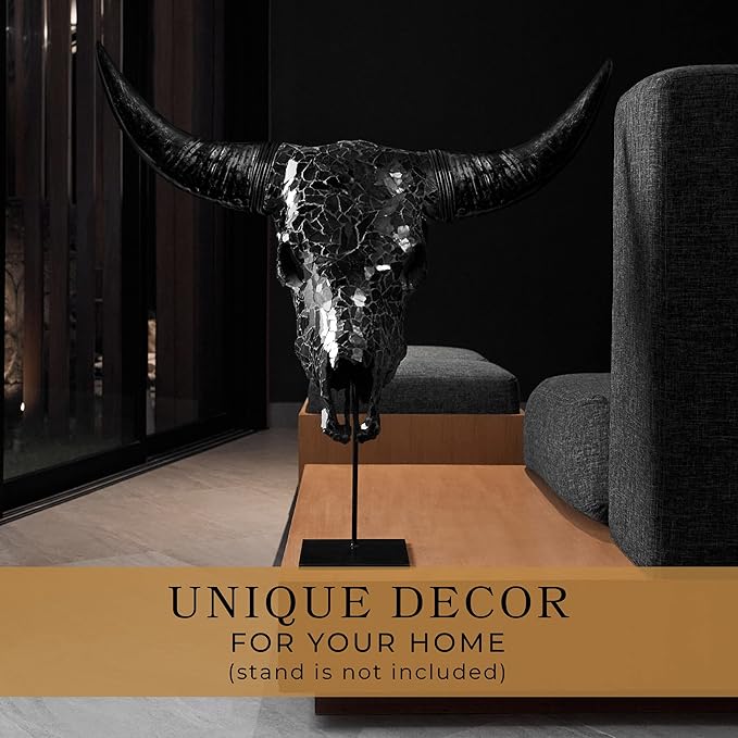 Skull Bliss - Hand-Crafted Real Authentic Taxidermy Cow Skull/Bull Skull Wall Decor with Horns/Real Animal Cow Skull Wall Decor (Standard Horns)