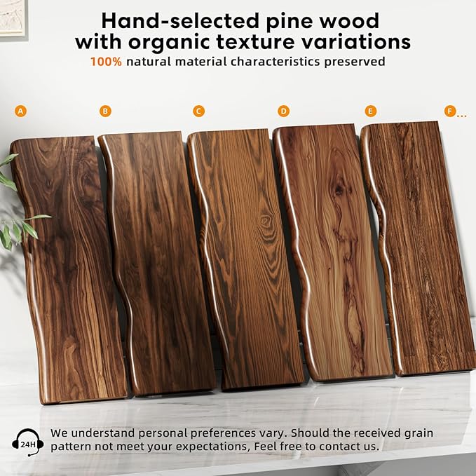 Floating Shelves for Wall Rustic Farmhouse 24 Inch Floating Shelf Bathroom Wooden Shelves for Wall Mounted Live Edge Pine Wall Shelf with Unique Natural Grain for Living Room Bedroom Kitchen (Walnut)