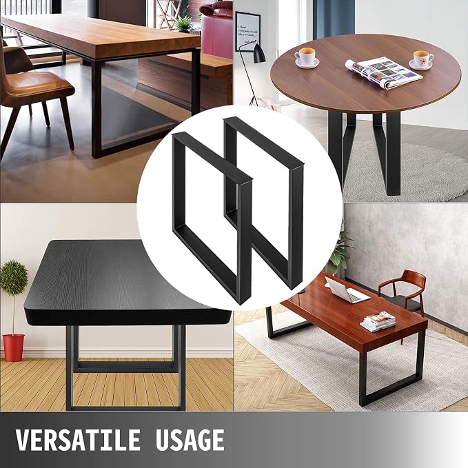 VEVOR Set of 2 Steel Table Legs, 28''Height 35''Wide Width Metal Legs for Dining