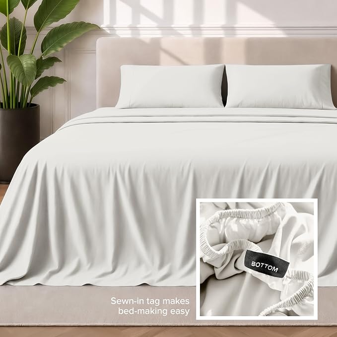 Bare Home Full Sheet Set - 1800 Ultra-Soft Microfiber Full Bed Sheets - Double Brushed - Deep Pockets - Easy Fit - 4 Piece Set - Bedding Sheets & Pillowcases (Full, Cream)