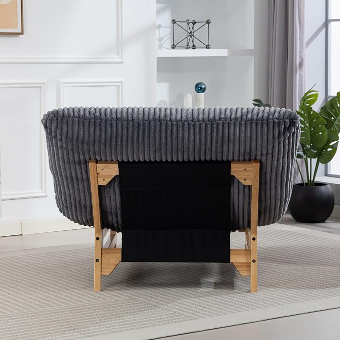 Living Room Chairs Comfy Accent Reading Chair Giant Bean Bag Cloud Chair with Frame for Adults Oversized Beanbag Lounge Sofa for Bedroom (Dark Gray)