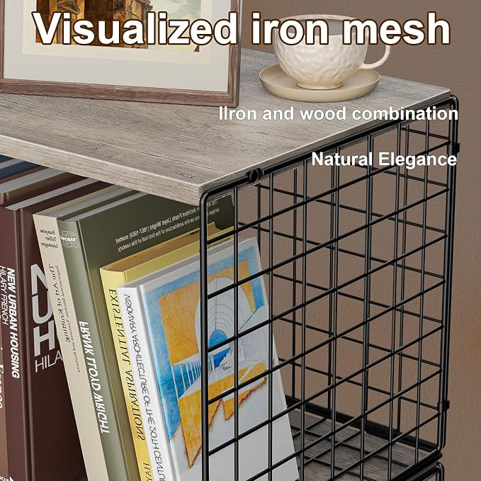 Dmevkic 2 Cube Small Bookcase,Bookshelf for Small Spaces Book Shelf,12.2 x 12.2 x 12.2, DIY Variable Stackable Cube Storage for Living Room,Office,Bedroom