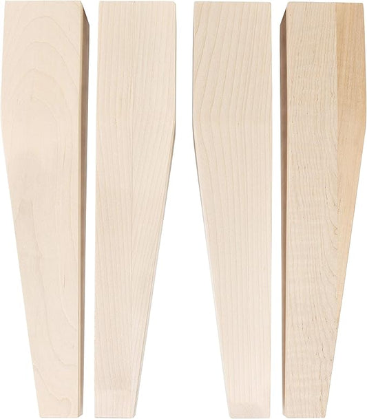 CAROLINA LEG CO. Maple Tapered Coffee Table & Bench Legs - 3 x 3 x 16 - Set of 4 - Made in NC