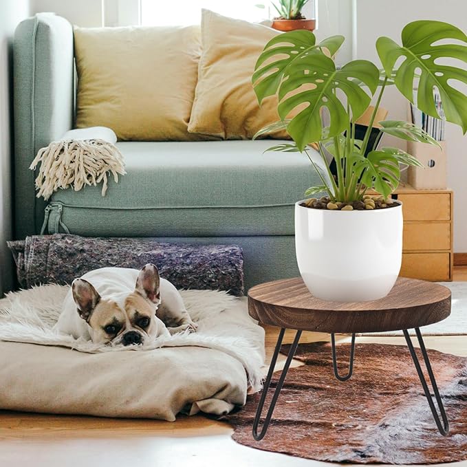 3 Pack Wood Plant Stand Indoor Outdoor, 8'' 10'' 12'' Wooden Planter Stands Fit 5-15 Inch Pot, Plant Stool Flower Pot Stand Gardening Display Pedestals for Decor Living Room Balcony, Office, Patio