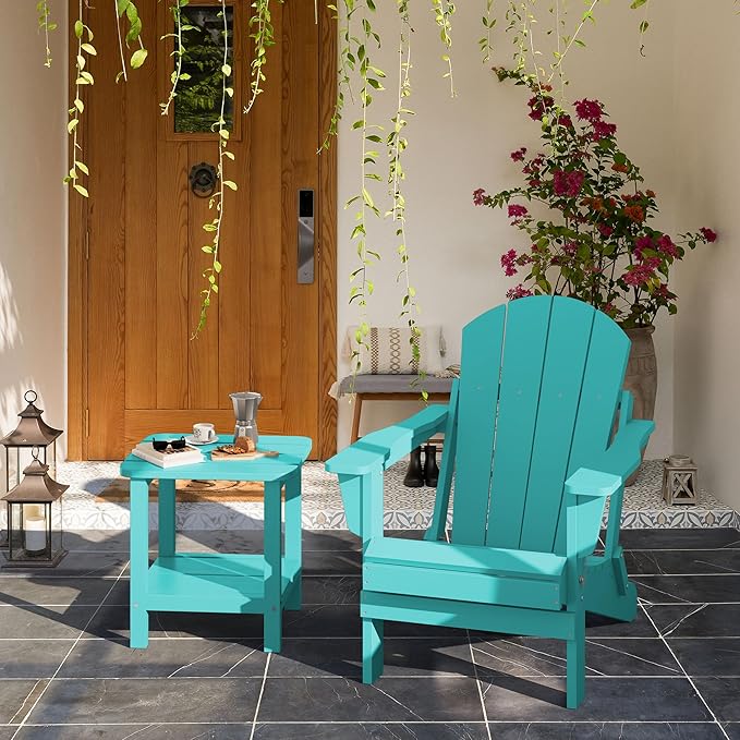 SERWALL Double Adirondack Side Table End Table- Tiffany