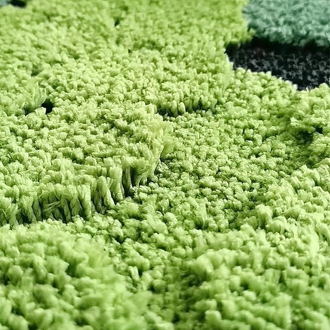 UKELER Cute Moss Bathroom Rugs Shaggy Washable Green Moss Bath Mat for Bathroom Non Slip Absorbent Bath Rugs for Shower, Tub, Sink, Toilet, Entry Way, 31''×20''