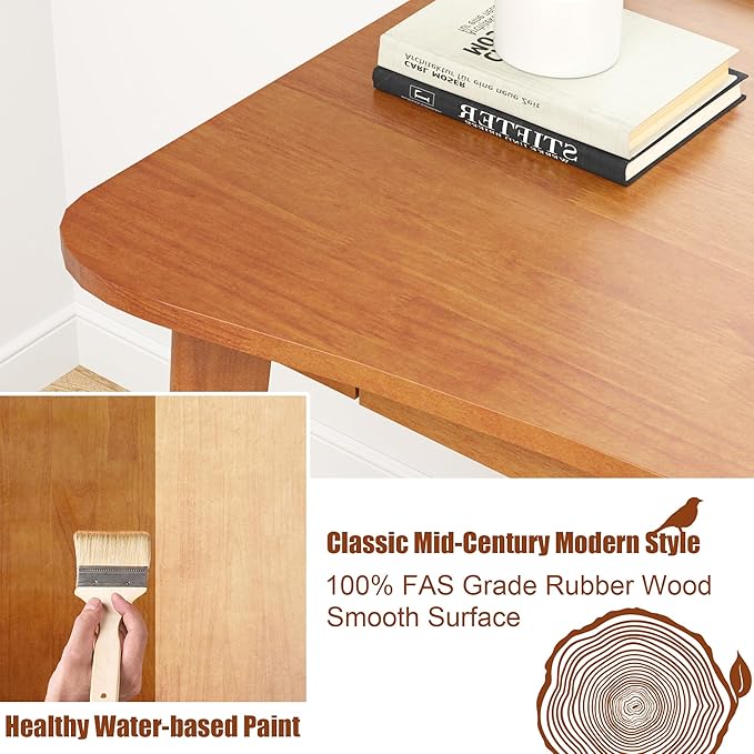 100% Solid Wood Desk with Drawers - 40 x 24 Inch Home Office Computer Desks, Modern Writing Desk with Drawers, Simple Study Table Makeup Vanity - Walnut Vintage Desks