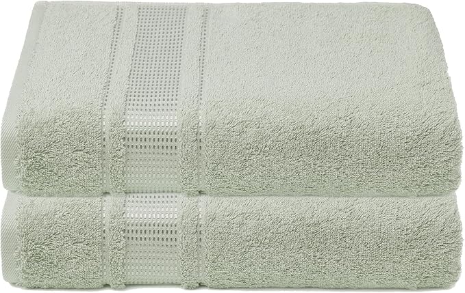 Melissa Linen 2-Pack Hand Towels, 100% Turkish Cotton Premium Bathroom Towels, 20 x 35 in - Sage Green (Muted with Gray Undertones)