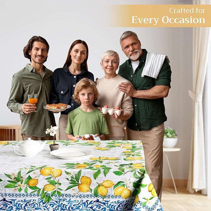 Maison d' Hermine Table Cloth Rectangle Table 100% Cotton 70 x 120 Inches Tablecloth Reusable Decorative for Dining Room Farmhouse Home Valentines Day Decorations Spring Summer - Cedrat