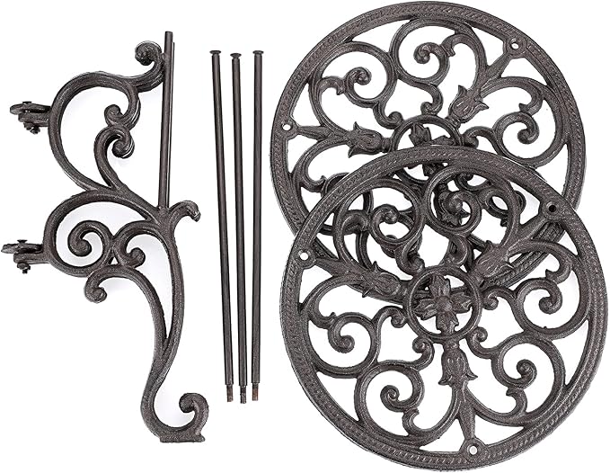 OwnMy Heavy Duty 2 Tiers Cast Iron Plant Stand, Vintage Iron Flower Pot Holder, 2 Layers Tall Decorative Potted Plants Stand Rack, Indoor Outdoor Large Plant Holder for Garden Patio, Retro-Brown