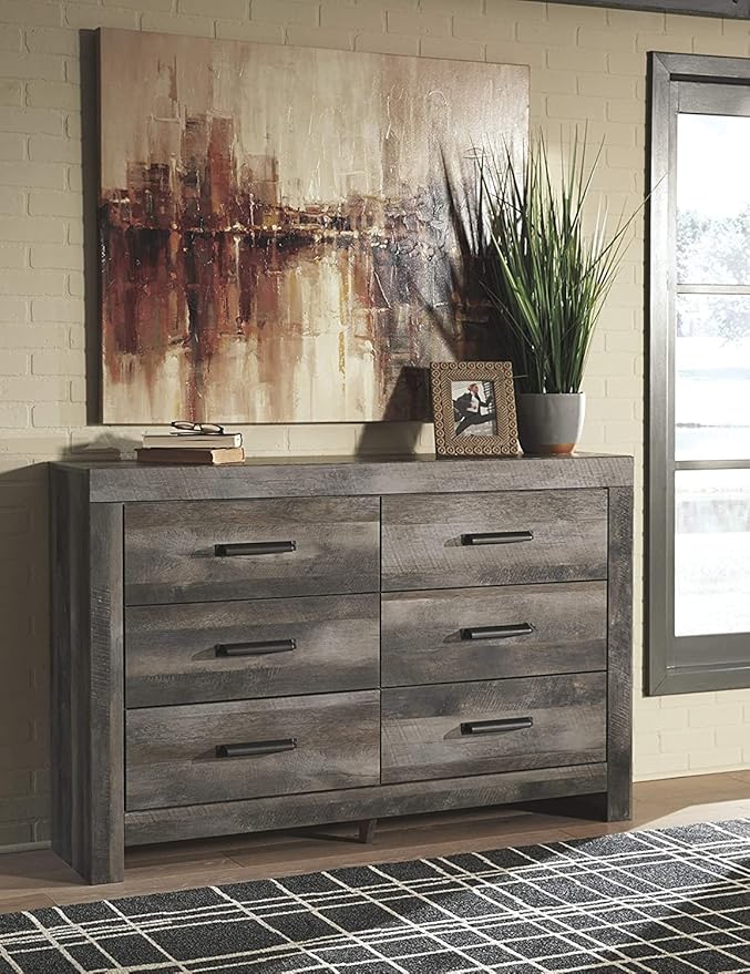 BOWERY HILL 6 Drawer Double Dresser in Gray