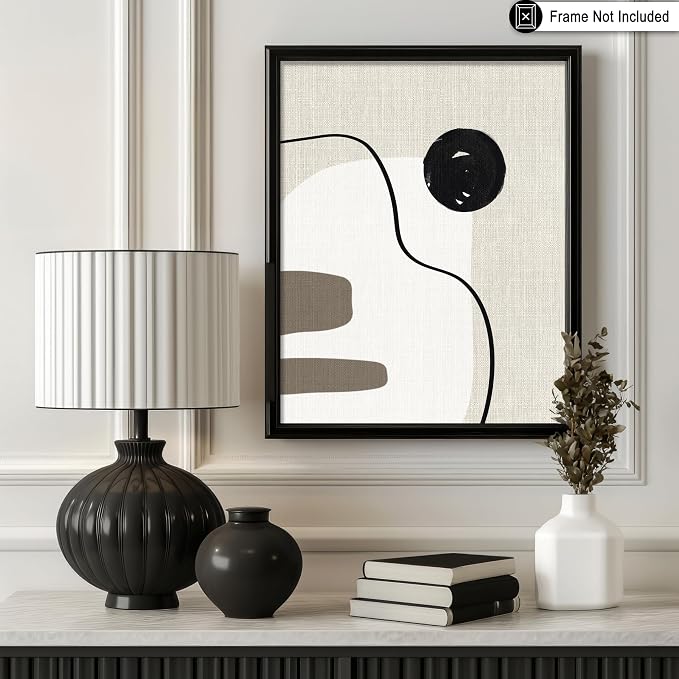 Poster Master Linen Shapes Poster – Lines on Linen Print – Chic Boho Art – Modern Abstract Artwork – Mid-Century Modern Piece – Great Bedroom or Living Room Decor – 24x32 UNFRAMED wall decor