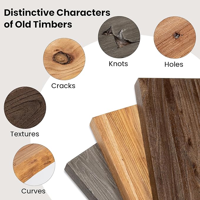 Fun Memories Floating Shelves for Wall, 48"x9.3" Rustic Solid Elm Wood Wall Shelves, Heavy-Duty Mounted Shelves with Invisible Brackets, Set of 2 for Living Room, Bedroom, Kitchen, Walnut Finish