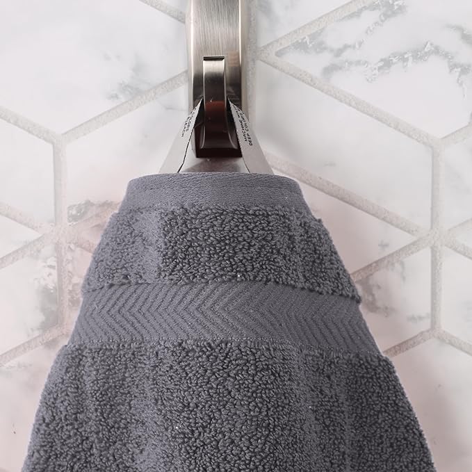 Superior Zero Twist 100% Cotton Towel Set, 3-Piece Set, Extra Soft Bath Towel, Face Towel and Hand Towel, Long-Staple Cotton Towels, Grey