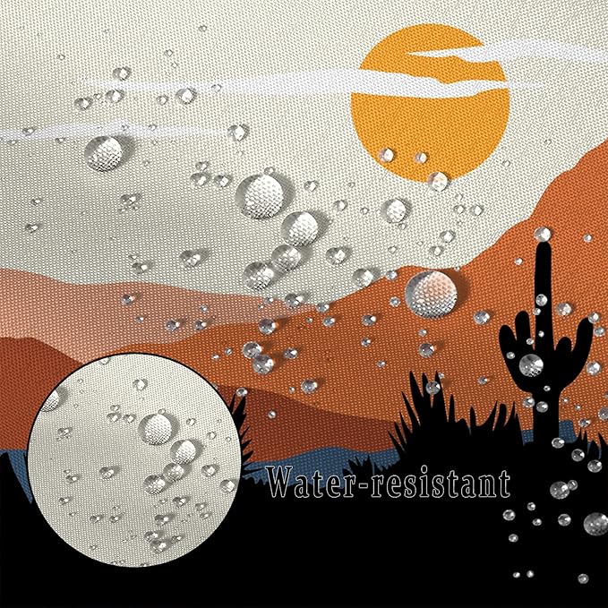 Baocicco Mid Century Shower Curtain Sun Mountains Cactus Modern Abstract Boho Art Shower Curtains Decorative for Bathroom Home Bathtubs Waterproof Fabric Shower Curtain with Hooks 72x72 Inches
