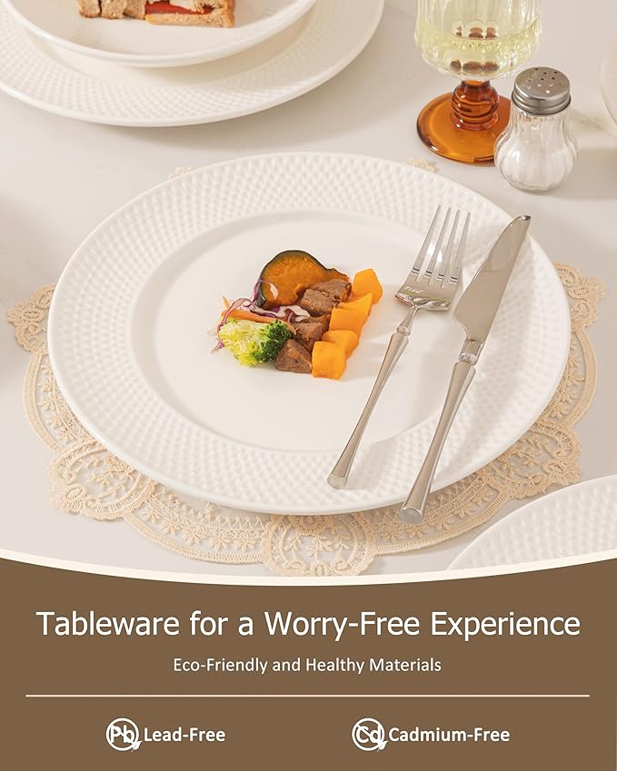Dinnerware sets plates and bowls sets modern plates,Ceramic Dinnerware Sets,12 Pieces Porcelain Lightweight Plates,Scratch Resistant Dish Set (style - 11, 4 - Set (12pcs))