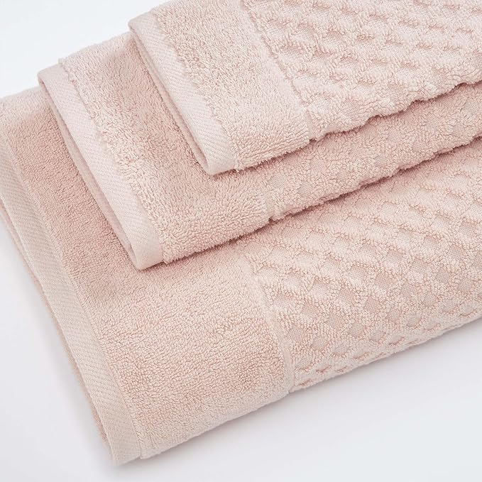 Great Bay Home Pink Hand Towel - 100% Cotton - Absorbent, Durable, Quick-Dry Bathroom Hand Towels (Pink, 26" x 16")